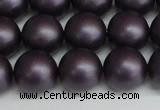 CSB1449 15.5 inches 12mm matte round shell pearl beads wholesale