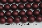 CSB1450 15.5 inches 4mm matte round shell pearl beads wholesale