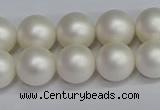 CSB1602 15.5 inches 8mm round matte shell pearl beads wholesale