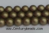 CSB1670 15.5 inches 4mm round matte shell pearl beads wholesale