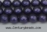 CSB1891 15.5 inches 6mm faceted round matte shell pearl beads