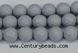 CSB1931 15.5 inches 6mm faceted round matte shell pearl beads