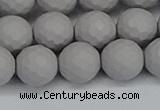 CSB1944 15.5 inches 12mm faceted round matte shell pearl beads