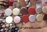 CSB2146 15.5 inches 20mm coin mixed shell pearl beads wholesale