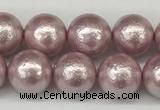 CSB2242 15.5 inches 8mm round wrinkled shell pearl beads wholesale