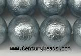 CSB2286 15.5 inches 16mm round wrinkled shell pearl beads wholesale