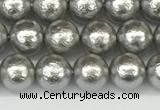 CSB2301 15.5 inches 6mm round wrinkled shell pearl beads wholesale