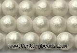 CSB2361 15.5 inches 6mm round matte wrinkled shell pearl beads