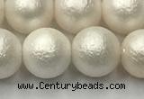 CSB2363 15.5 inches 10mm round matte wrinkled shell pearl beads