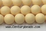 CSB2380 15.5 inches 4mm round matte wrinkled shell pearl beads