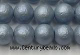 CSB2472 15.5 inches 8mm round matte wrinkled shell pearl beads