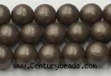 CSB2510 15.5 inches 4mm round matte wrinkled shell pearl beads