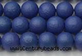 CSB2570 15.5 inches 4mm round matte wrinkled shell pearl beads