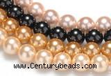 CSB27 16 inches 8mm round shell pearl beads Wholesale