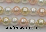 CSB320 15.5 inches 10mm round mixed color shell pearl beads