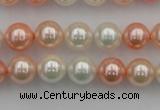 CSB321 15.5 inches 10mm round mixed color shell pearl beads