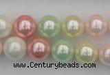 CSB352 15.5 inches 12mm round mixed color shell pearl beads