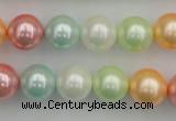 CSB353 15.5 inches 12mm round mixed color shell pearl beads