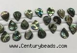 CSB4188 Top drilled 13*18mm flat teardrop balone shell beads