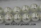 CSB610 15.5 inches 12mm whorl round shell pearl beads