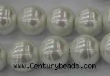 CSB635 15.5 inches 16mm whorl round shell pearl beads