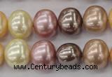 CSB699 15.5 inches 13*15mm oval mixed color shell pearl beads