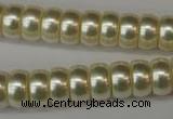 CSB901 15.5 inches 6*12mm rondelle shell pearl beads wholesale