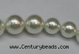 CSB920 15.5 inches 8mm - 14mm round shell pearl beads wholesale