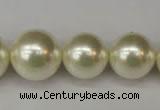 CSB931 15.5 inches 8mm - 16mm round shell pearl beads wholesale