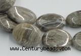 CSL05 15.5 inches 15*20mm oval silver leaf jasper beads wholesale