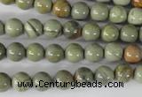 CSL102 15.5 inches 8mm round silver leaf jasper beads wholesale