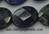 CSO711 15.5 inches 25mm faceted coin sodalite gemstone beads