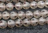 CSQ501 15.5 inches 6mm faceted round matte smoky quartz beads