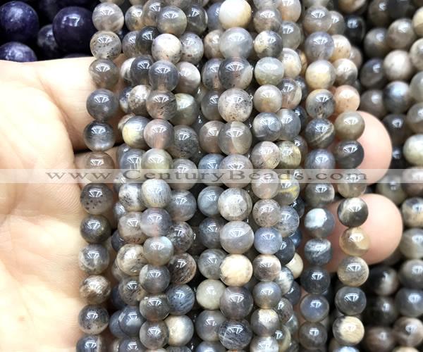 CSS866 15 inches 6mm round black sunstone beads wholesale