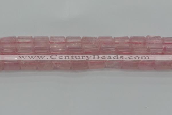 CTB501 15.5 inches 10*13mm triangle rose quartz beads wholesale