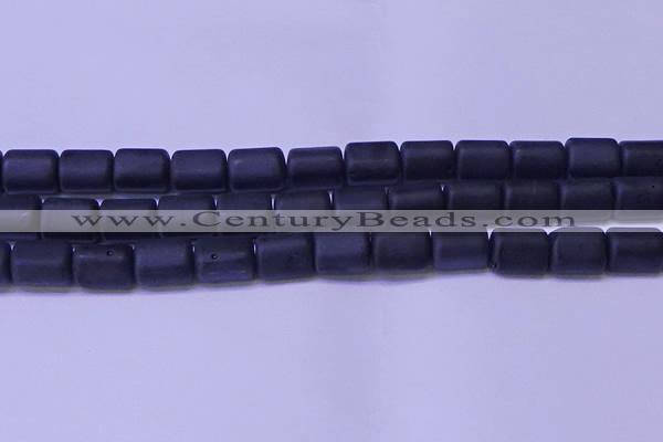 CTB577 15.5 inches 10*13mm triangle matte black agate beads