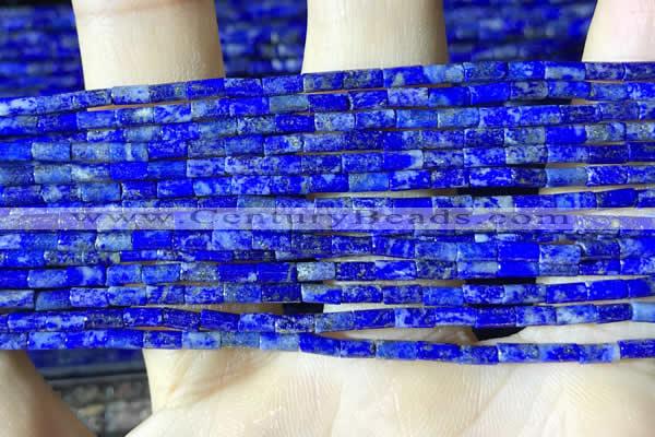 CTB825 15.5 inches 2*4mm tube lapis lazuli beads wholesale