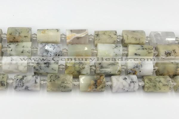 CTB870 13*25mm - 14*19mm faceted tube gemstone beads