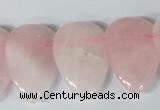 CTD01 Top drilled 22*30mm flat teardrop rose quartz beads