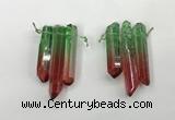 CTD1223 Top drilled 7*30mm - 9*45mm sticks plated quartz beads