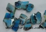 CTD1502 Top drilled 20*40mm - 25*50mm freeform agate slab beads