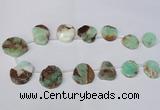 CTD1616 Top drilled 18*25mm - 30*35mm freeform Australia chrysoprase beads