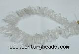 CTD1638 Top drilled 5*25mm - 7*45mm sticks white crystal beads