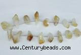 CTD1645 Top drilled 15*20mm - 18*35mm faceted nuggets citrine beads