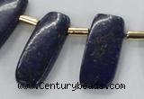 CTD1924 Top drilled 15*20mm - 15*45mm freeform lapis lazuli beads