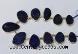 CTD1928 Top drilled 18*25mm - 25*40mm freeform lapis lazuli beads