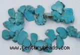 CTD2014 Top drilled 20*25mm - 30*35mm freeform turquoise beads