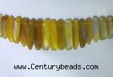 CTD2163 Top drilled 8*20mm - 10*40mm sticks agate gemstone beads