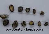 CTD2501 Top drilled 15*20mm - 25*35mm freeform druzy agate beads