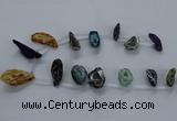 CTD2507 Top drilled 15*20mm - 25*35mm freeform druzy agate beads